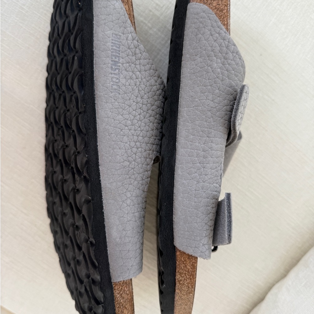 Birkenstock Arizona Desert Slide Whale Gray Nubuck Size 42 9-9.5 Great Condition - Picture 10 of 13